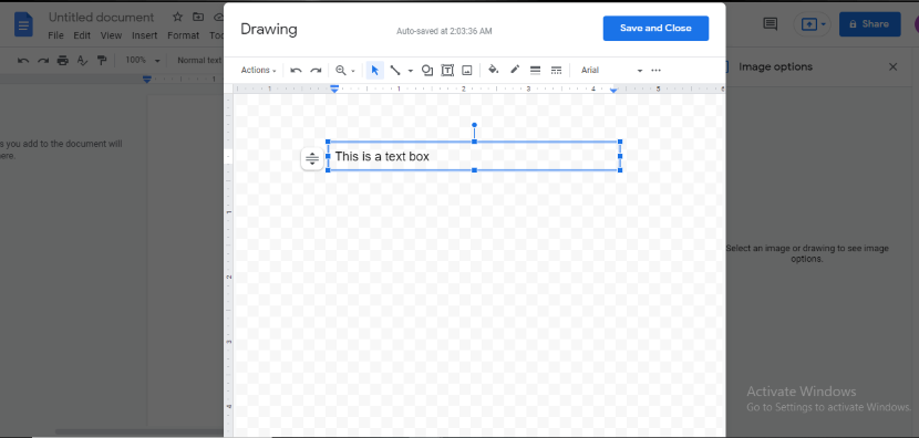 How to add text box in Google Docs