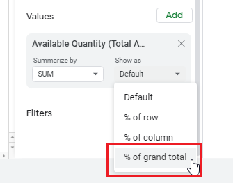Pivot Table in Google Sheets Example