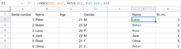 VLOOKUP Google Sheets