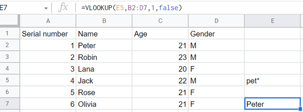 VLOOKUP Google Sheets
