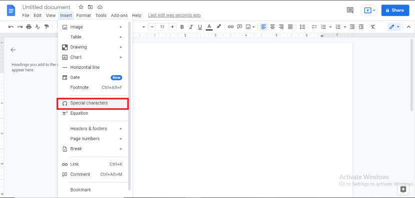 How to subscript your text in google docs