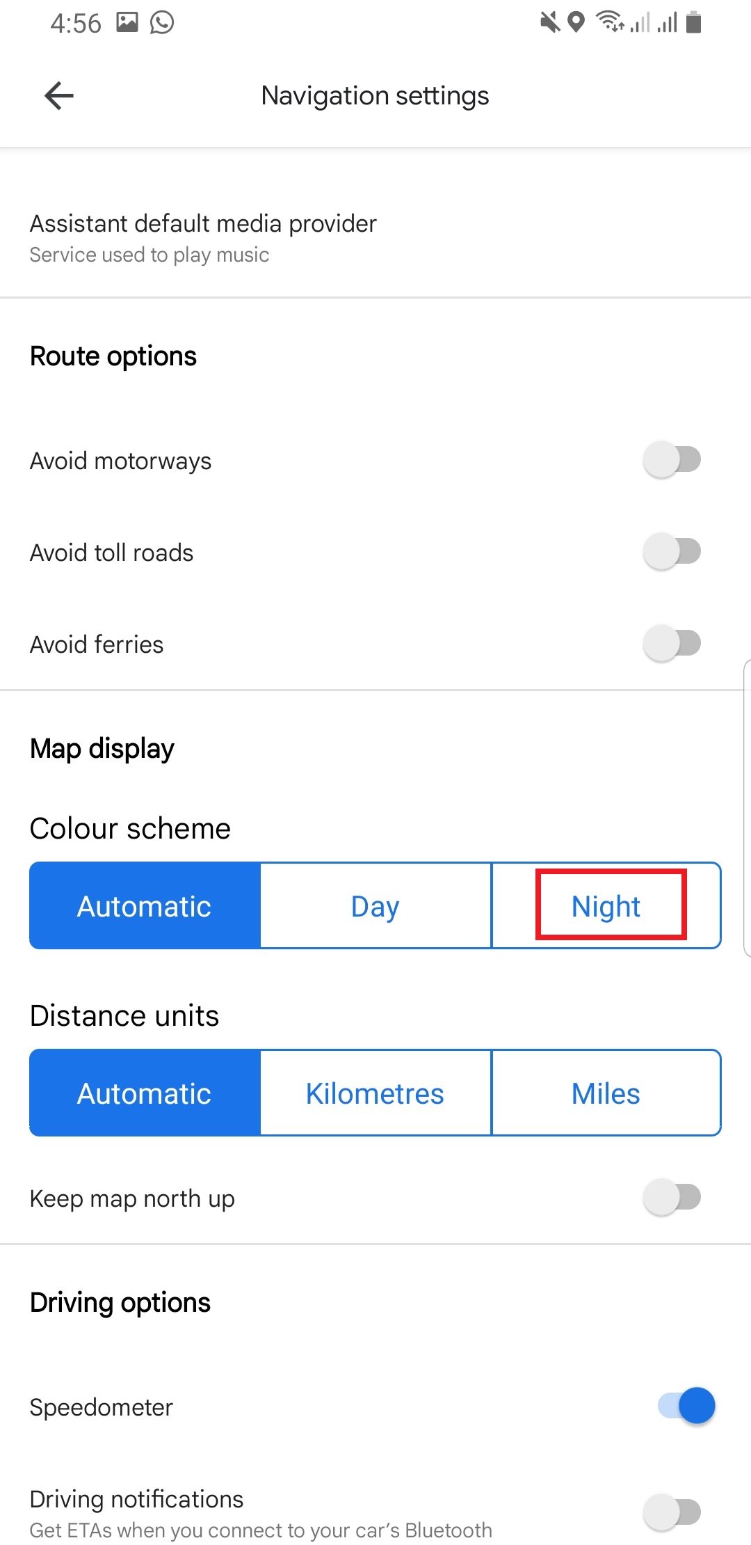 Google Maps Dark Mode
