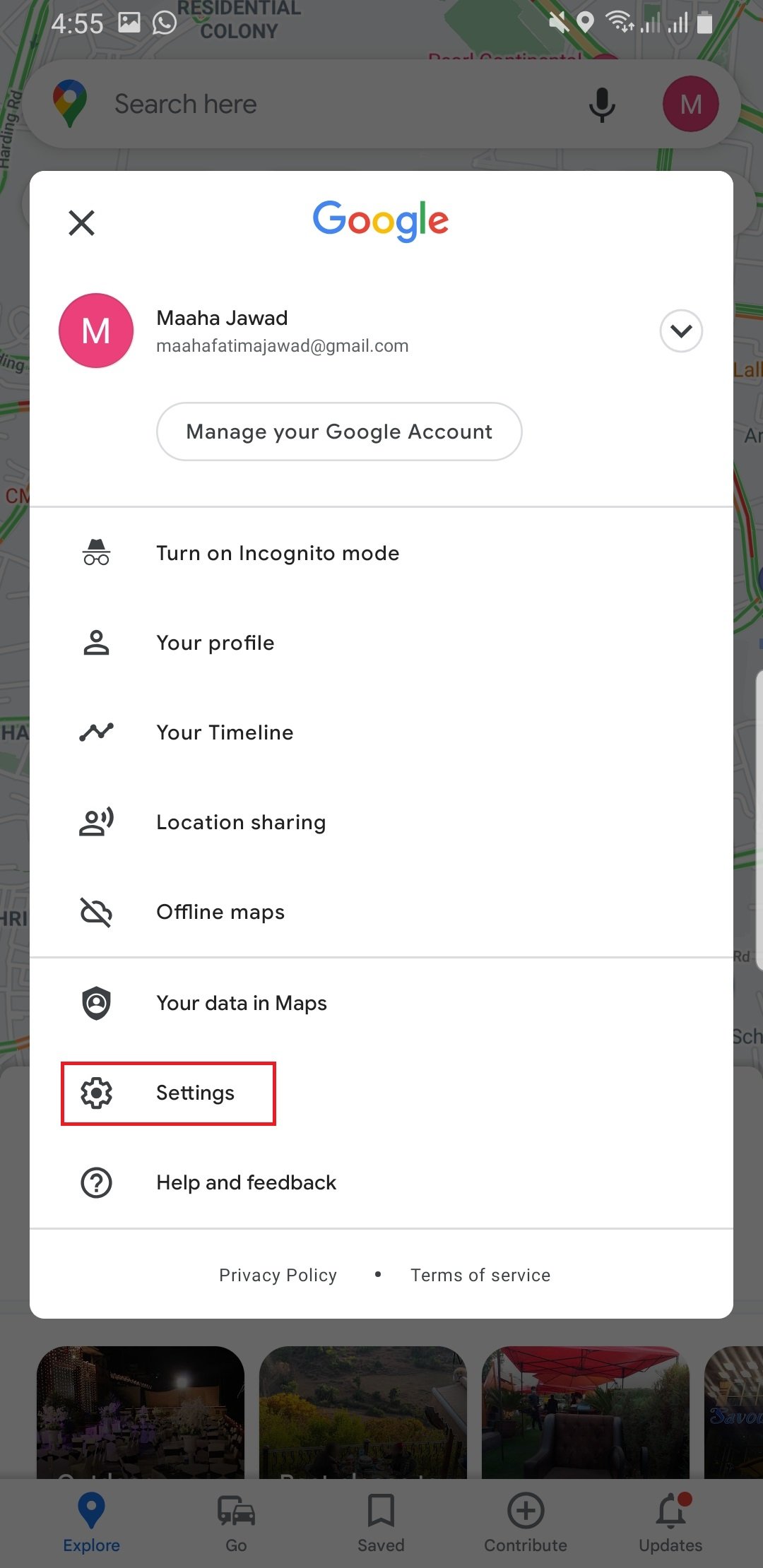 google maps dark mode