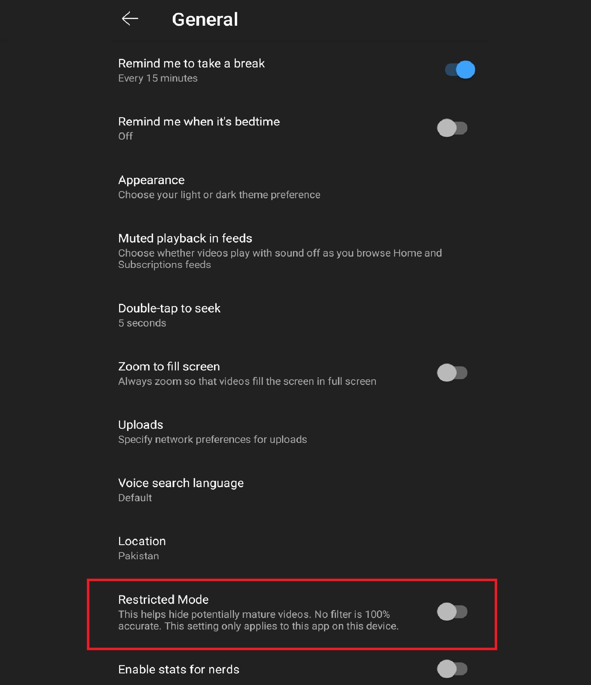 youtube filter not working