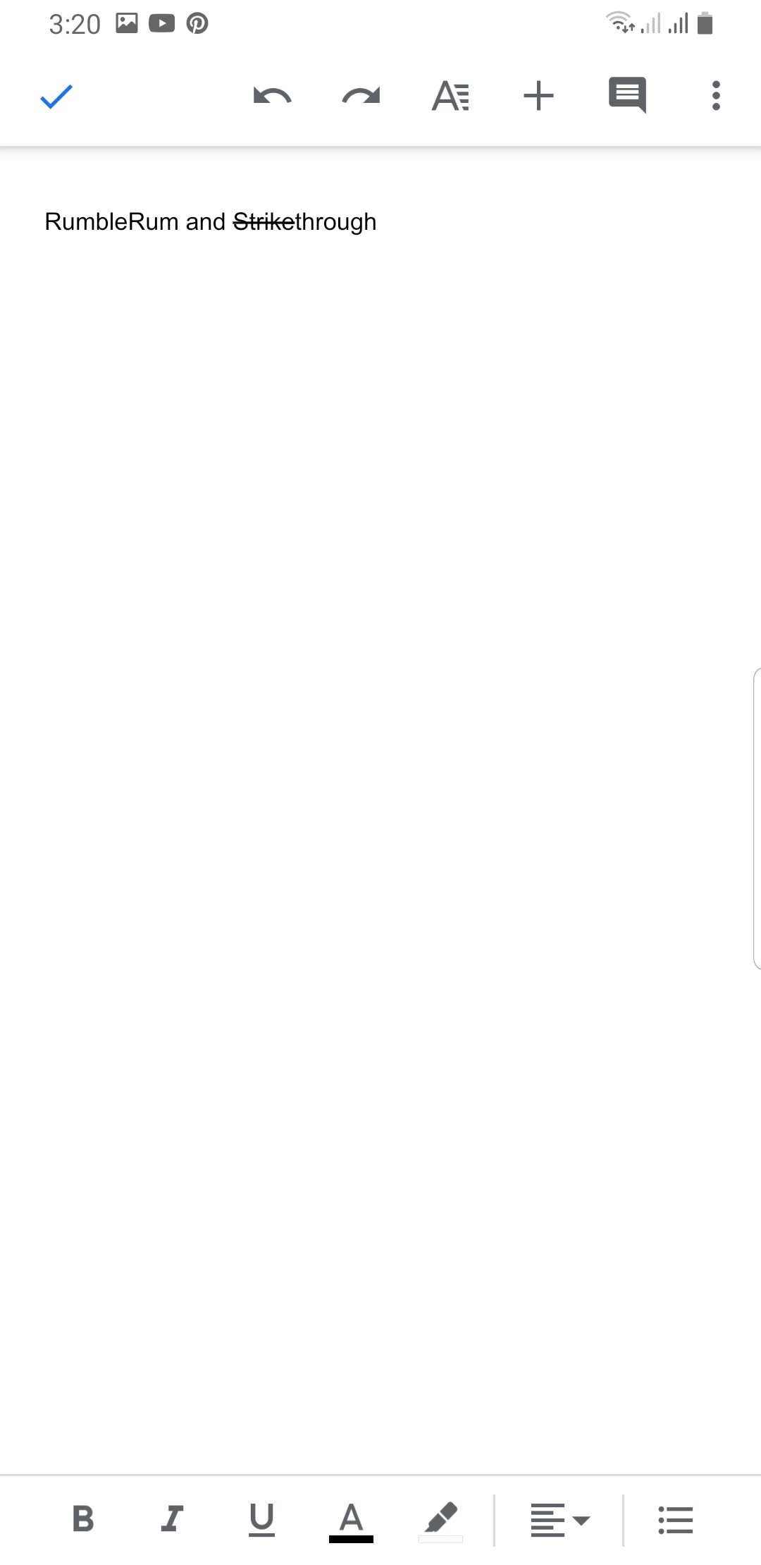 Strikethrough Google Docs