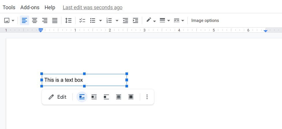text box in google docs 1 2