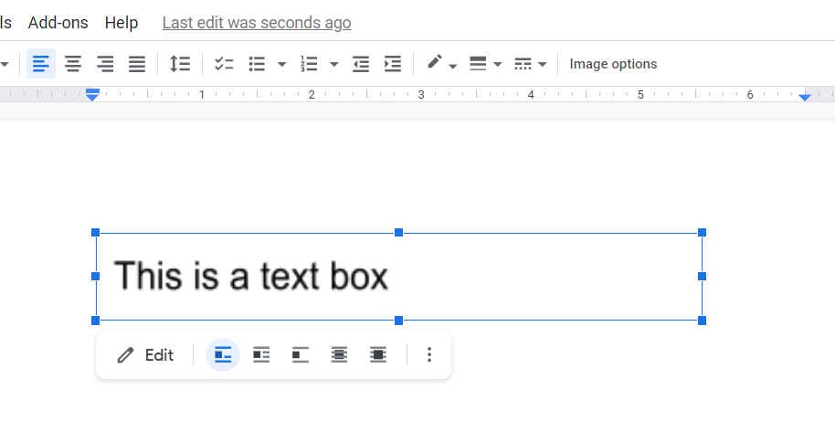 text box in google docs 2 2