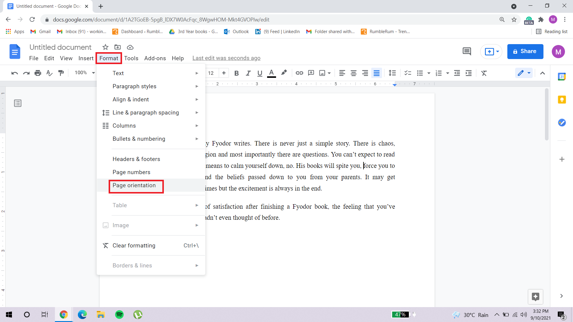 Google Docs Landscape
