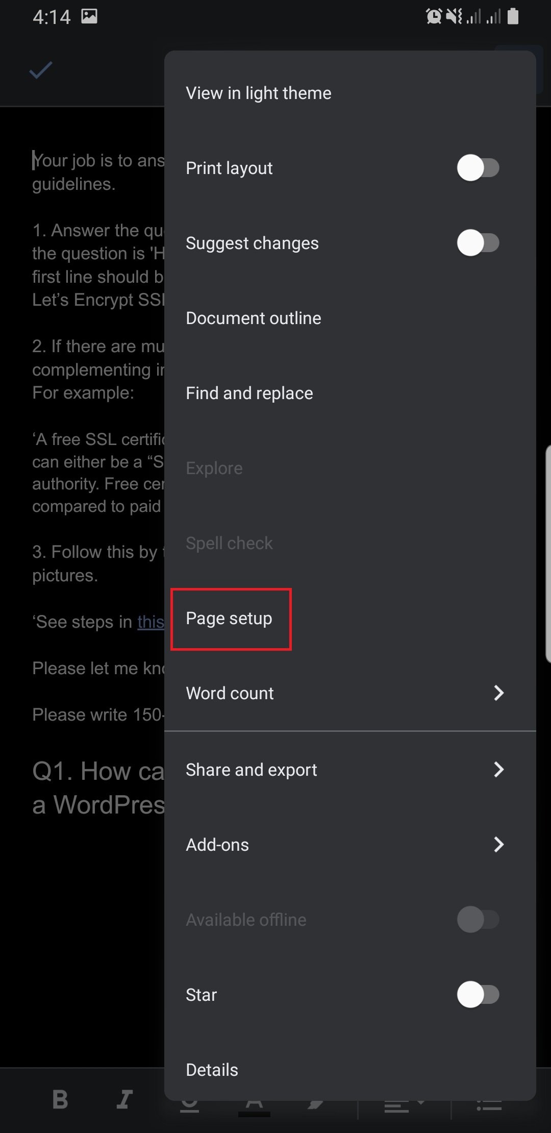 google docs landscape