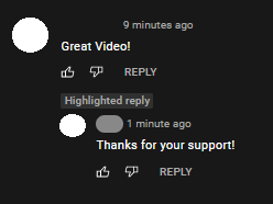 what does highlighted comment mean on youtube