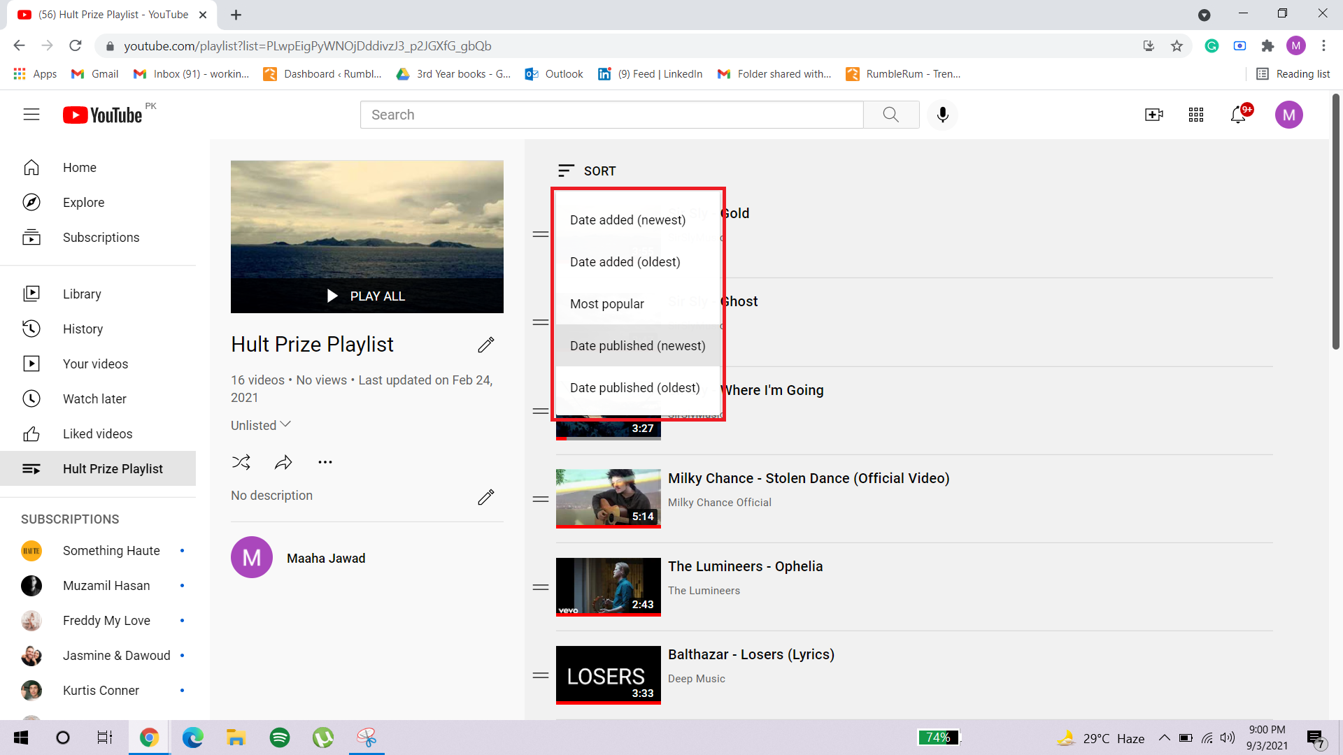 How to Reverse a YouTube Playlist