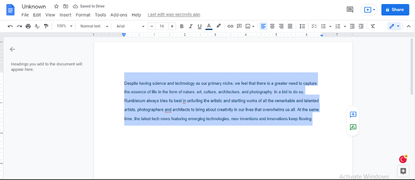 how to double space in google docs