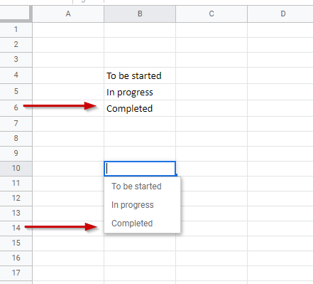 12 Google Sheets drop down menu