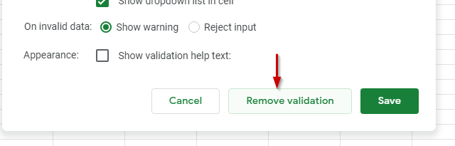 Google Sheets drop down 