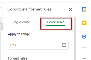 Conditional Formatting Google Sheets