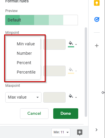 conditional formatting google sheets