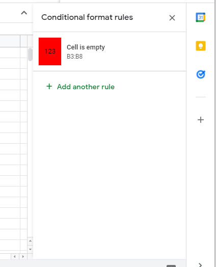 Conditional Formatting Google Sheets