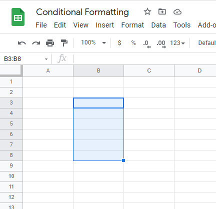 Conditional Formatting Google Sheets