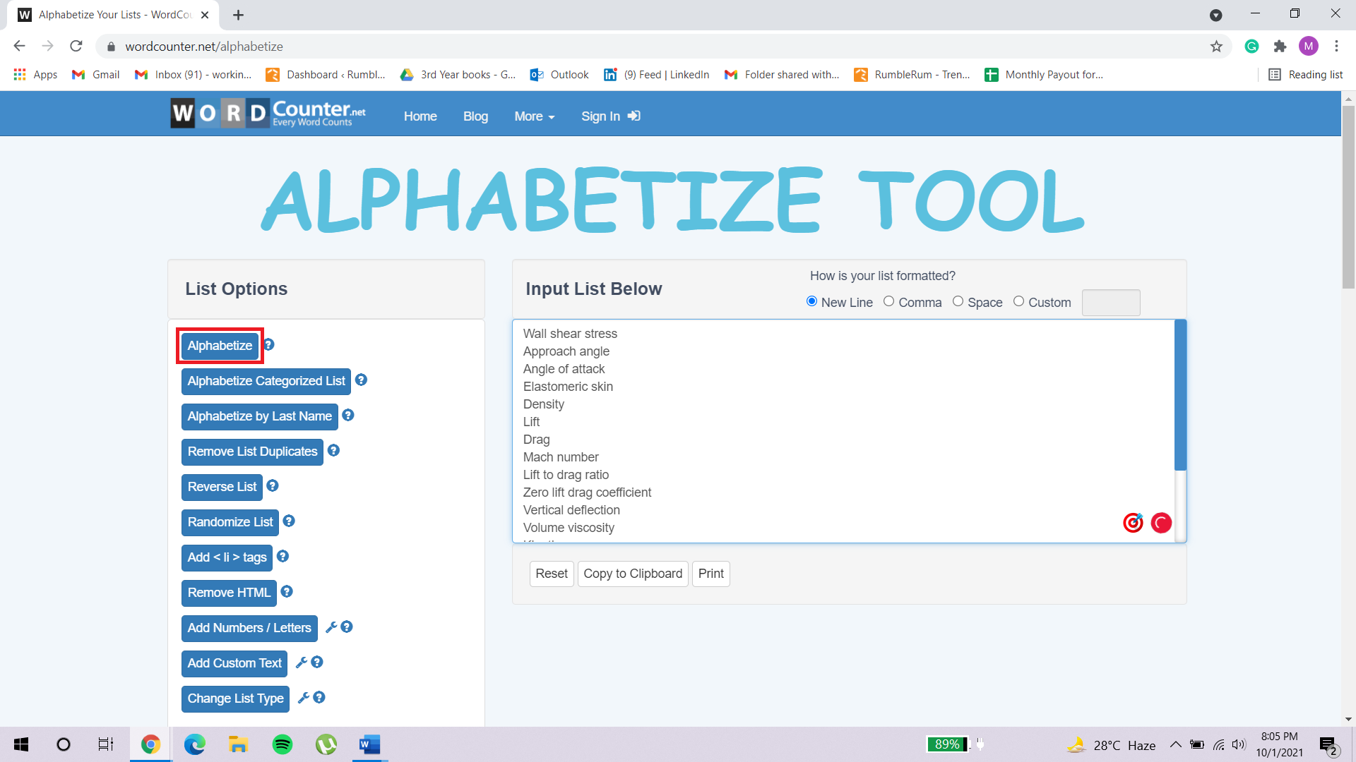 how to alphabetize in google docs