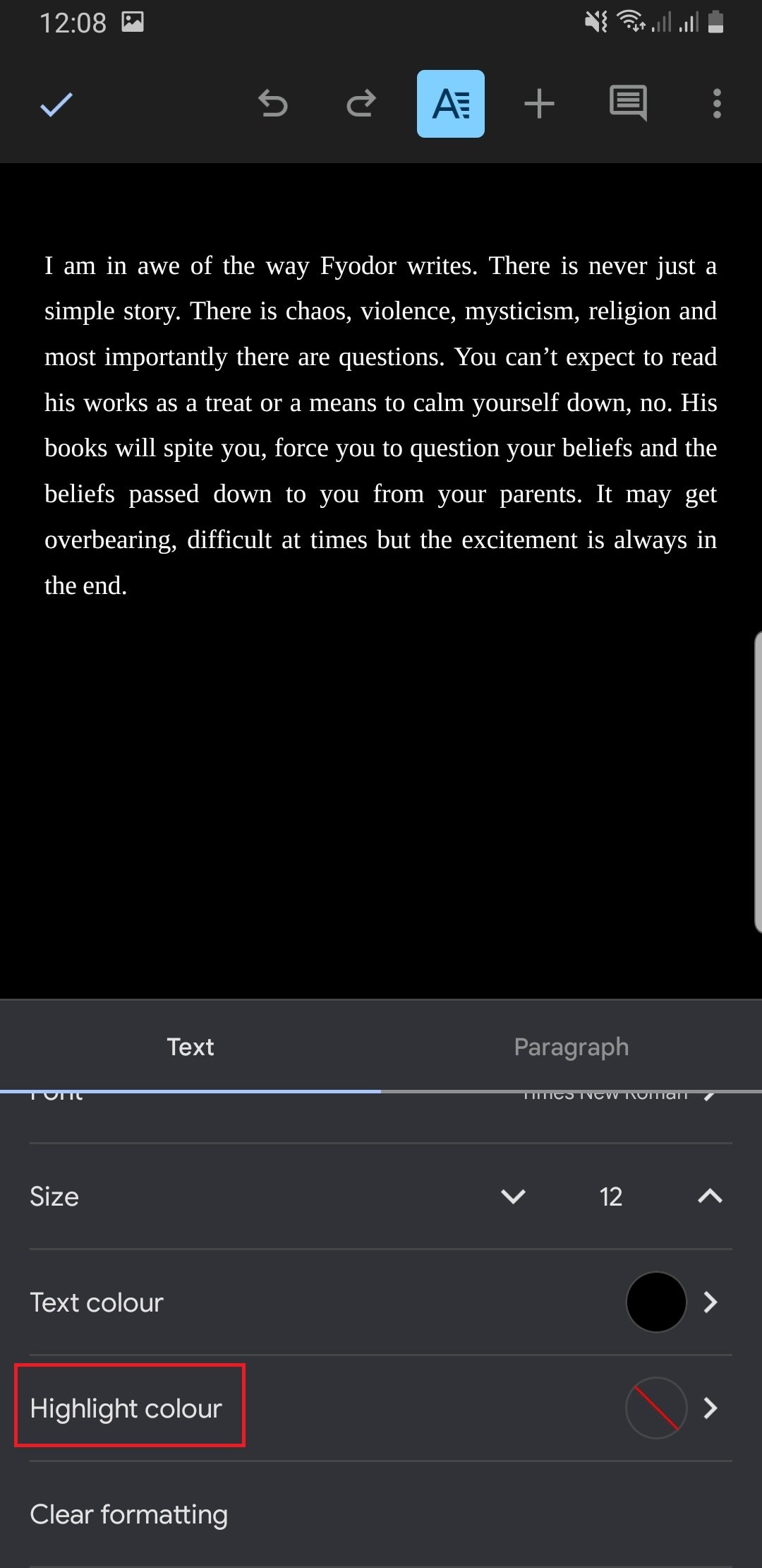 how to highlight in google docs