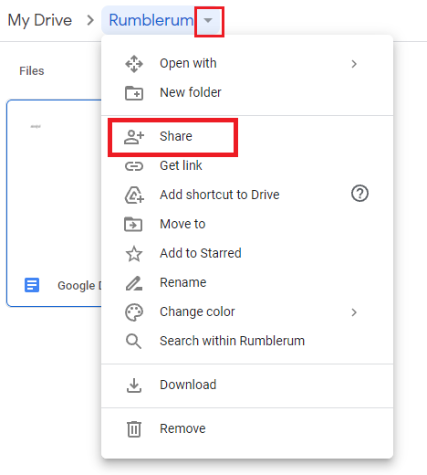 how to share a folder on google drive