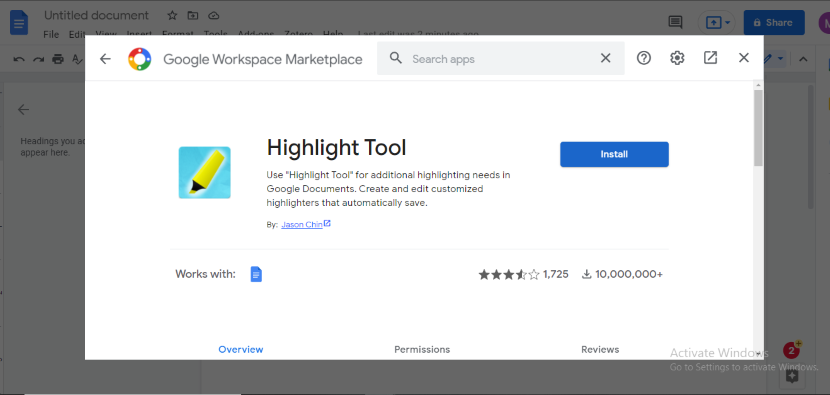how to highlight in google docs