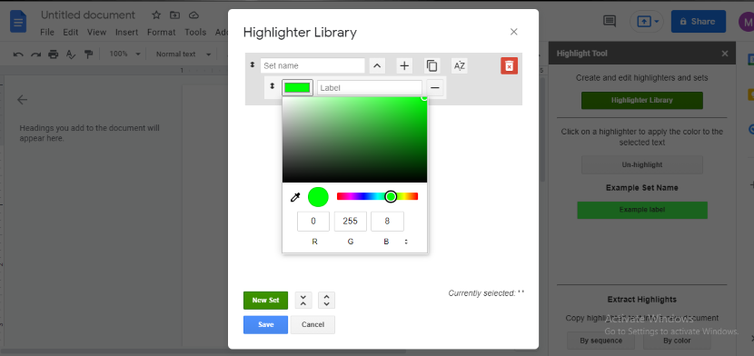 how to highlight in google docs