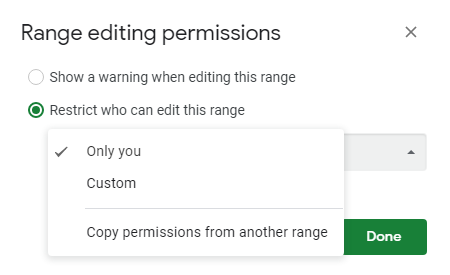 how to lock cells in Google Sheets