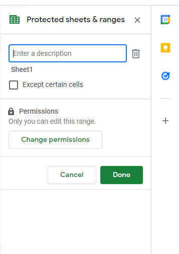 how to lock cells in Google Sheets