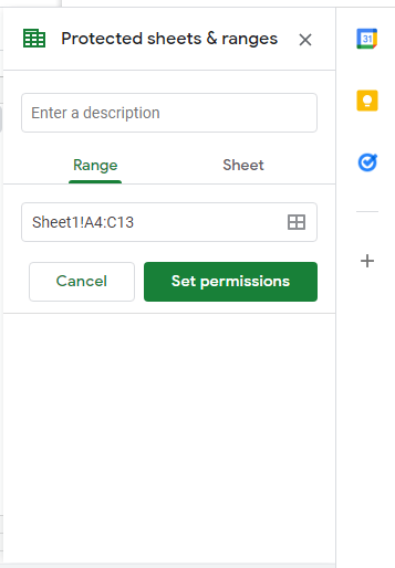 4 Locking Cells Google Sheets