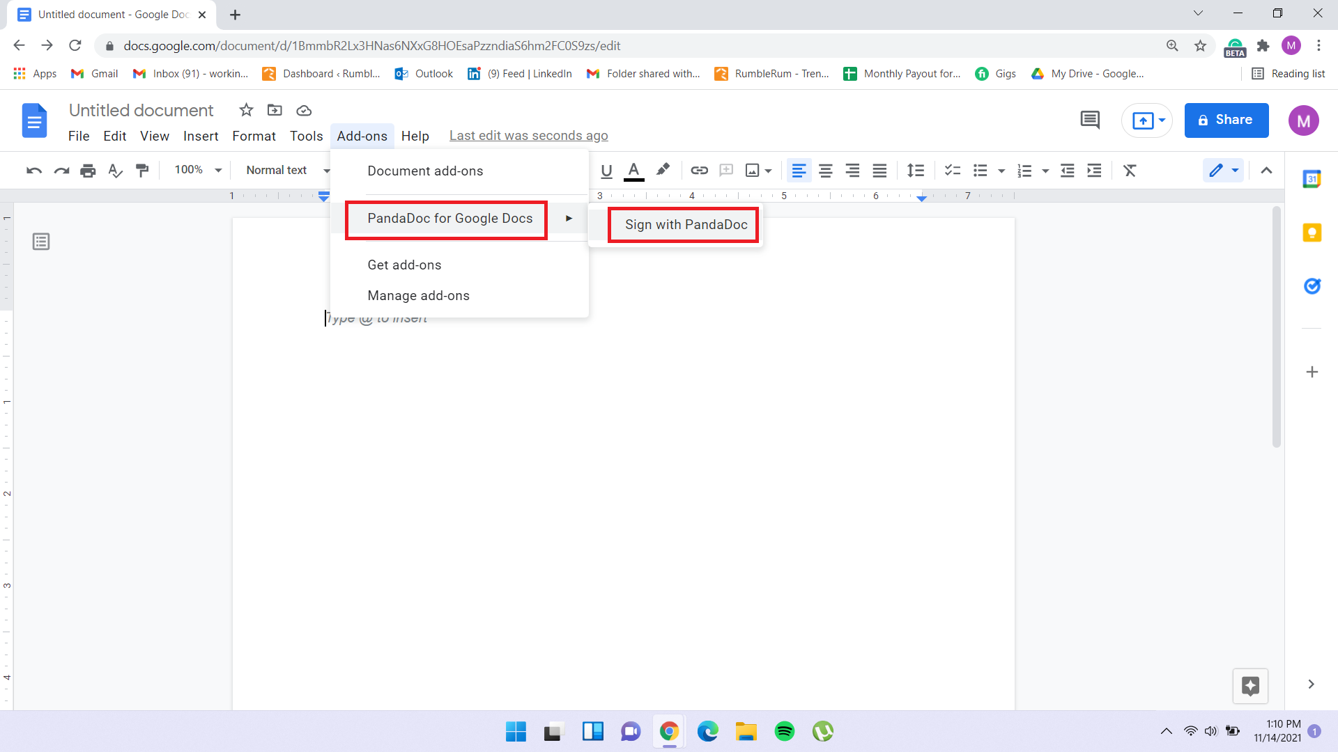 insert signature in google docs