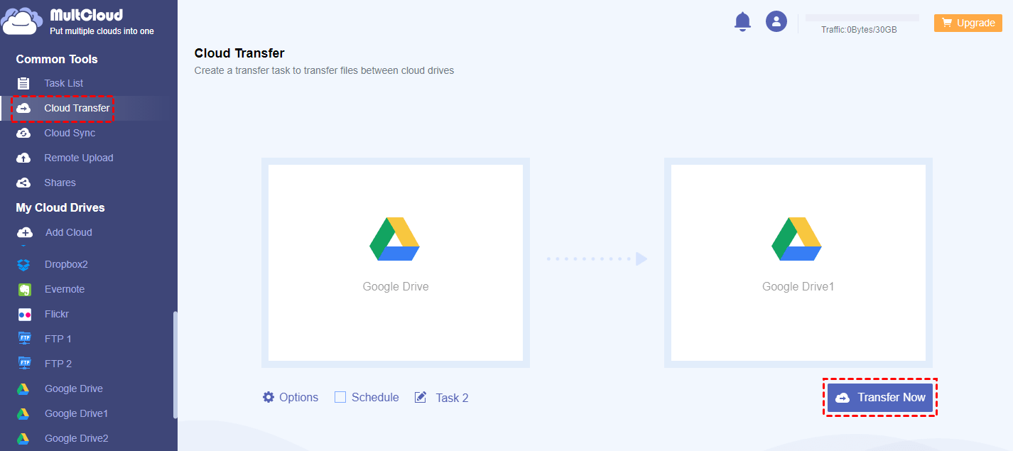 transfer google drive to another account