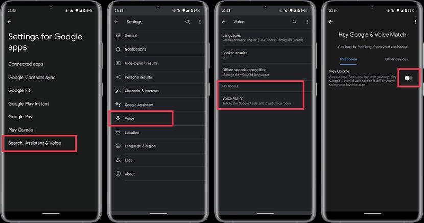 turn off Google assistant