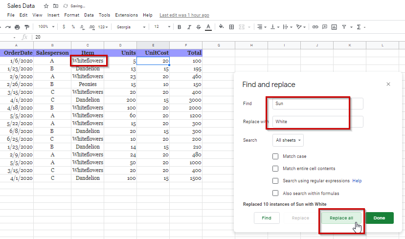 10 How to search in google sheets