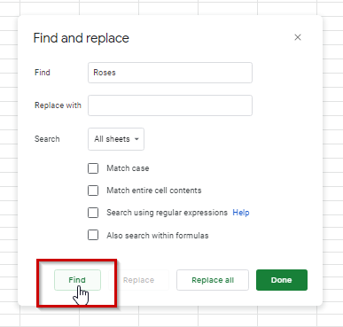 Finding how to Search in Google Sheets