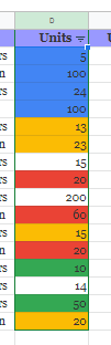 google sheets filter