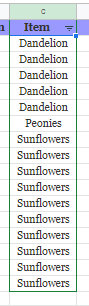 google sheets filter