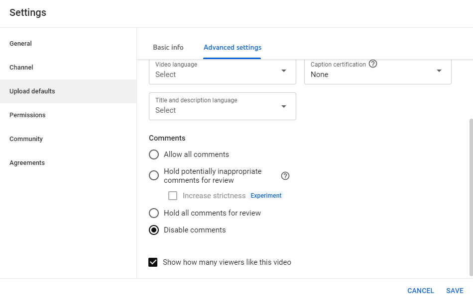 how to disable comments on youtube 6