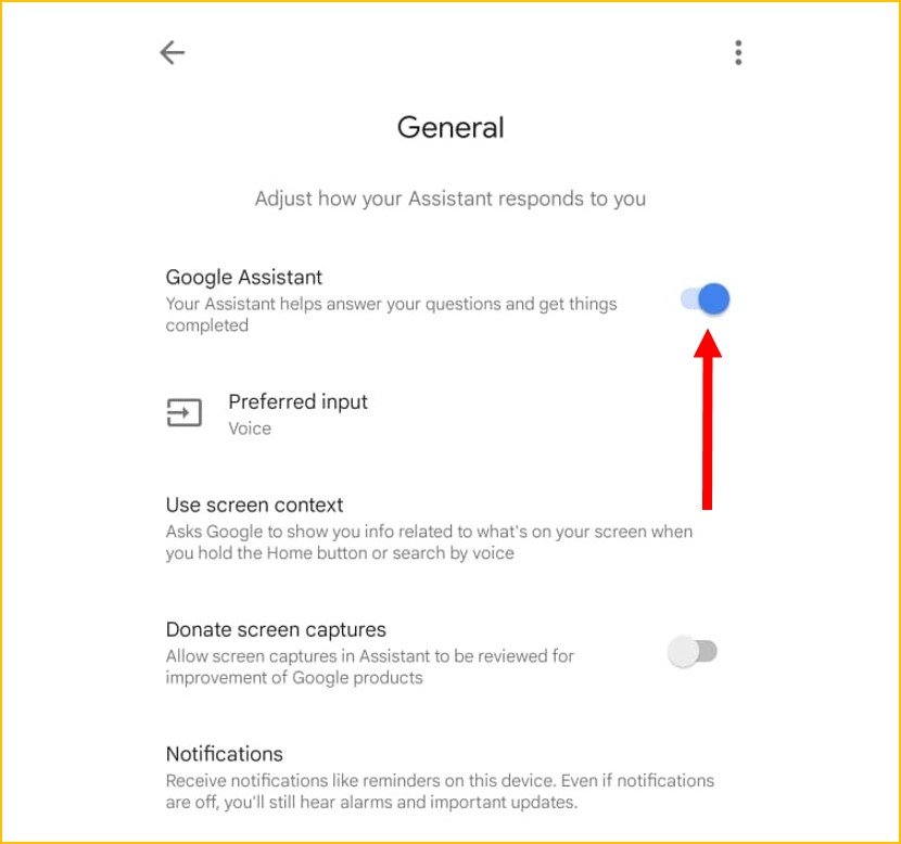 Turn off Google Voice Assistant
