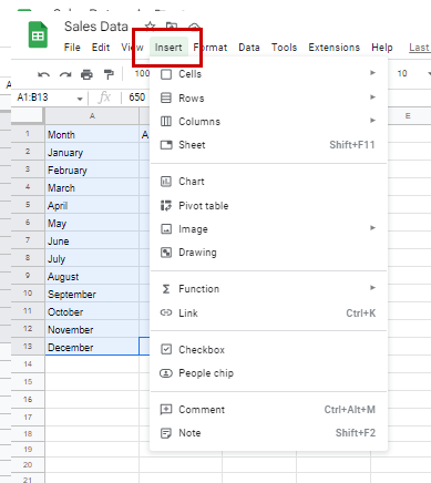 how to make a line graph in google sheets