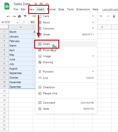 how to make a line graph in google sheets